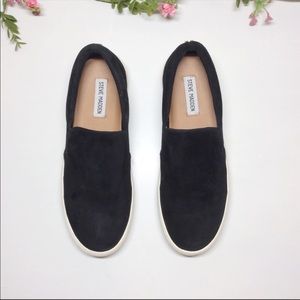 Steve Madden Gills Black Suede Slip On Shoes